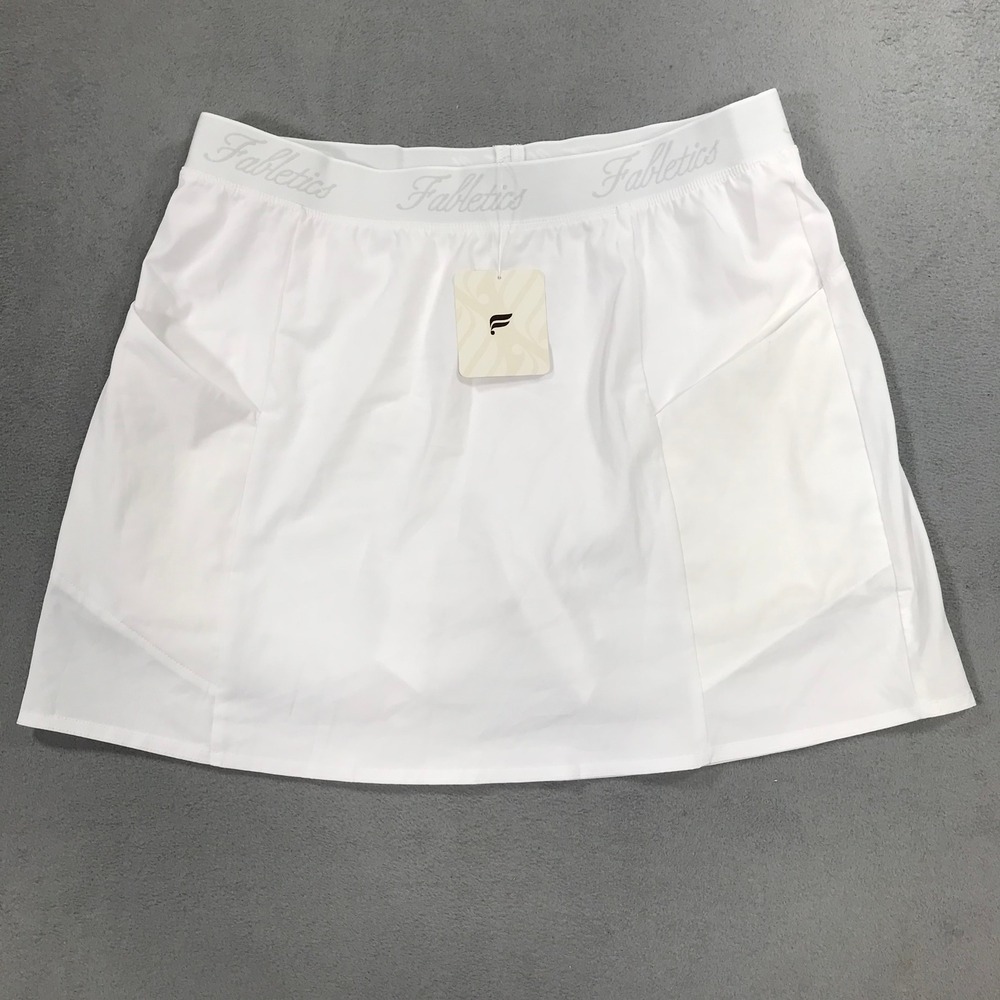 Fabletics Skort Womens M White Athletic Tennis Golf Pockets Skirt Pickleball NEW